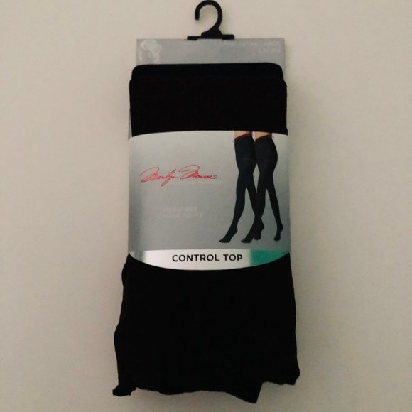 MARILYN MONROE 2 Pair Control Top NWT Opague Tights L/XL - Picture 2 of 5